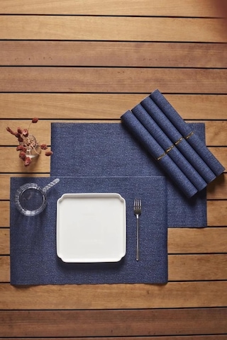 Perotti Bready Hasır Görünümlü 6 Lı Amerikan Servis Lacivert 15298 Lacivert