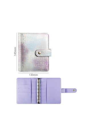 Tuomeng A7 Puzzle Ledger Taşınabilir Cep Gevşek Yaprak Defter Mor