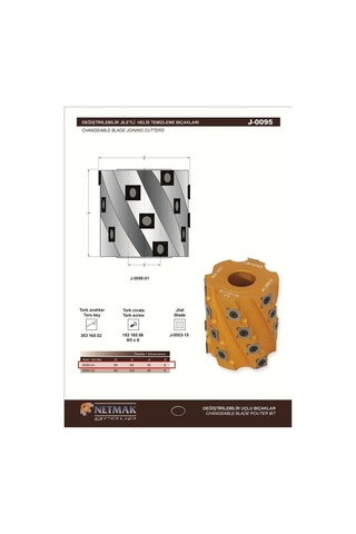 Netmak Değiştirilebilir Jiletli Helis Temizleme Bıçağı 85x100x30 Z6 J-0095-02