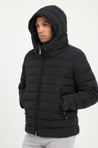 Dufy Erkek Slim Fit Kapüşonlu Siyah Mont-25295