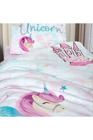 Unicornland Tek Kişilik %100 Pamuk Ranforce Nevresim Takımı Lila 3 Parça