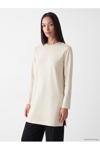 Lcw Everyday Gri Oversize Soft Touch Kadın Tunik
