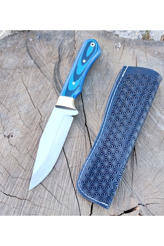 Av Bıçağı Bushcraft Avcı Bıçağı El Yapımı Doğa Bıçağı Hgswr50 Mavi