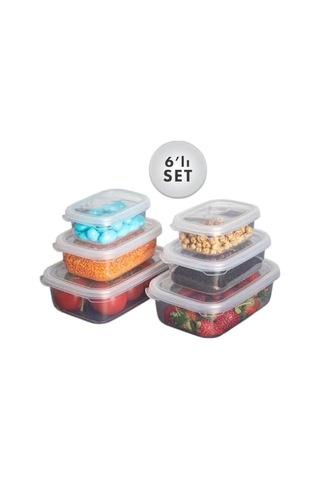 Dikdörtgen Sızdırmaz Saklama Kapları Şeffaf 5 Lı Set Diğer