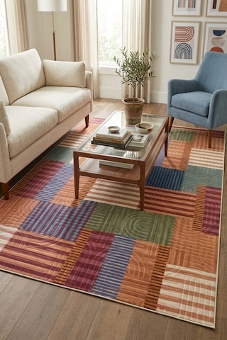 Raschel Carpet Bohem Yıkanabilir Leke Tutmaz Modern Multi Renkli Özel Seri Kaymaz Taban Halı Kilim Yolluk Rcmultı Klm 002 Çok Renkli