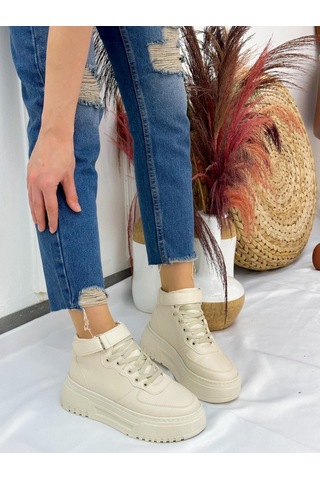 Erva'nın Butiği Ten Cilt Force Kadın Bağcıklı Sneakers-4941
