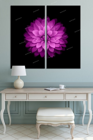 Lotus Çiçeği Yaşam Çiçeği Çiftli Dekoratif Kanvas Tablo (2 parça fiyatıdır) 50 x 70