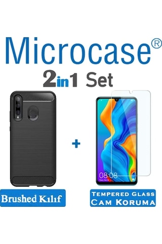 Huawei Honor 20 Lite Brushed Carbon Kilif + Cam (Seç) 364469569