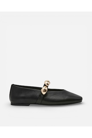 Steve Madden Poppın Black Leat Kadın Siyah Babet Poppın