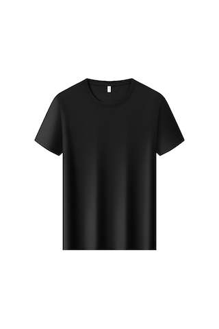 New Performance Premium Basic T-shirt 86.3% Nylon 13.7% Spandex Siyah