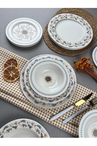 Porser Sunflower Yemek Takımı 6 Kişilik 24 Parça Bns24ykprs1061 Çok Renkli