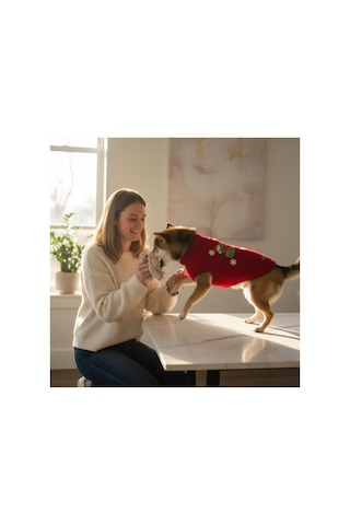 Kedi Ve Köpek İçin Kırmızı Ho Ho Ho Yeni Yıl / Noel Kazağı