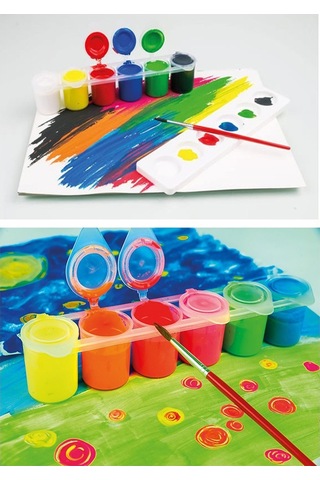 Guaj Boya 6 Renk 25 Ml 1 Paket Fixpoint Guaj Boya Seti 6 Lı Su Bazlı Şişe Canlı Renkler Resim Okul Çok Renkli