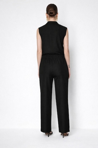 On Fashion Pantolon Çimalı Bağcıklı Bol Paça siyah