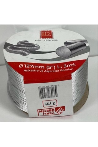 Flex Ø 127 Mm 3 Mt Alüminyum Telli Izolesiz Esnek Hava Kanalı - Davlumbaz Ve Aspiratör Borusu