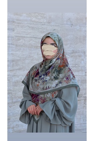 Qalortex Scarf Pamuklu Soft Âlâ Desen Eşarp-çağla Çağla