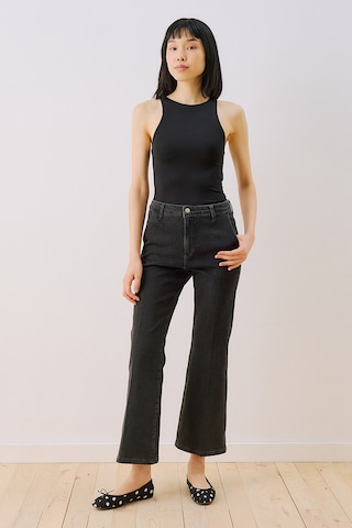 Manuka Orta Bel Flare Paça Jean Siyah Ss26pnt00014-01