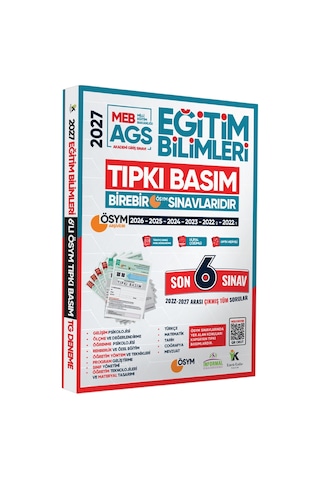 2027 MEB-AGS EĞİTİM BİLİMLERİ ÖSYM Tıpkı Basım Çıkmış Soru 6lı Deneme Paketi Video Çözümlü TürkiyeG.