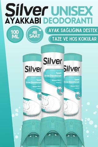 Silver Ayakkabı Deodorantı Koku Önleyici Sprey 100 Ml 3 Adet Silver Ayakkabı Deodorantı Koku Önleyici Sprey 100 Ml 3 Adet