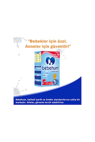 Bebehum 5 Numara Devam Sütü 2 Yaş+ 800 gr x 2 Adet