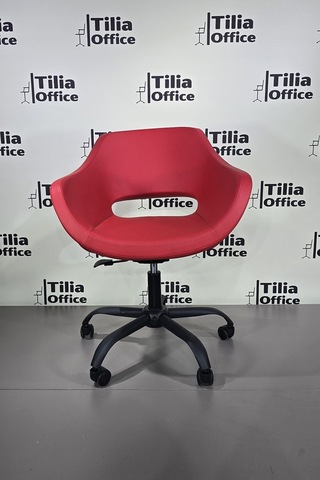 Monaco Çalışma Kesim Koltuğu Yonca Tekerlekli Siyah Ayak Kırmızı