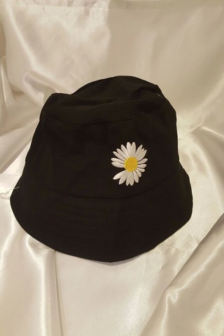 Şapka Bucket Şapka Balıkçı Kova Şapka Unisex Yuvarlak Şapka Papatya İşlemeli ÇoK Renkli Çok Renkli