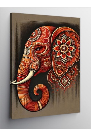 Kanvas Tablo Fil Ve Mandala Deseni 50cmx70cm