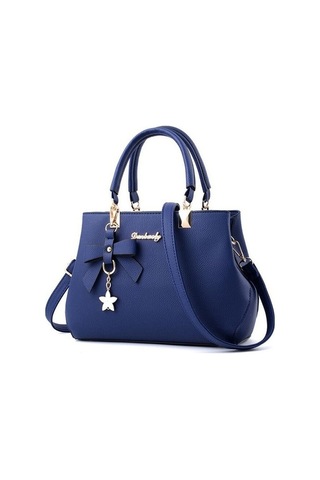 Wondernest Kadın Lüks Bez Erik Çiçeği Yay Tatlı Messenger Çanta Koyu Mavi Koyu Mavi