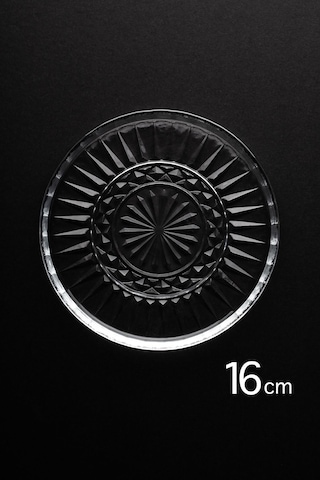 Porsima Milano Pasta Tabağı Dik Tabak - 6lı Cam Sunumluk Pasta Kurabiye Kek İkram Servis Tabağı-16 Cm Şeffaf