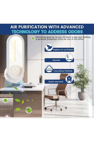 Tenfowee Beyaz Euro Şarjlı Yıldızlı İç Hava Temizleyici Lambası - Negatif İyon Filtreleme Fonksiyonu 1 Adet Beyaz
