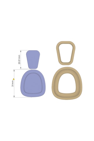 Polimer Kil Küpe Kalıbı Model 0001