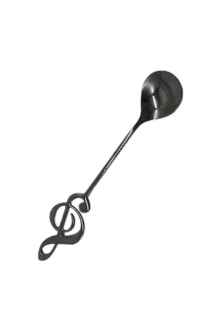 Kosona 304 Paslanmaz Çelik Gitar Desenli Kahve Kaşığı - Müzik Stili Karıştırıcı Spoon Siyah Diğer