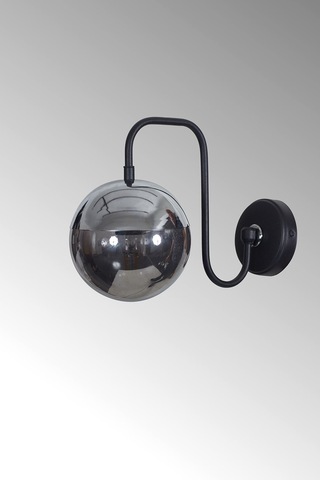 Luzarana Siesta Krom-siyah Metal Gövde Füme Camlı Tasarım Aplik