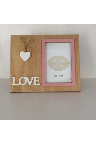 Love Temalı Ahşap Fotoğraf Çerçevesi
