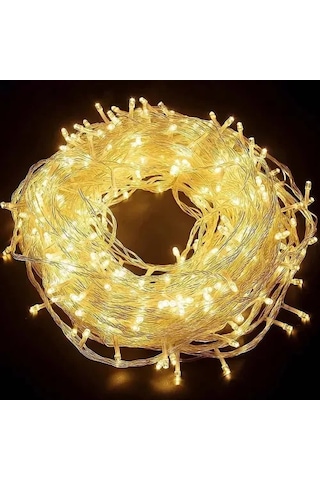 10m 60 Led Pilli 2 Kademeli Gün Işığı Şeffaf Kablo Çok Renkli