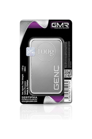 Agakulche 100 Gram 999.0 Ayar Gmr Külçe Gümüş
