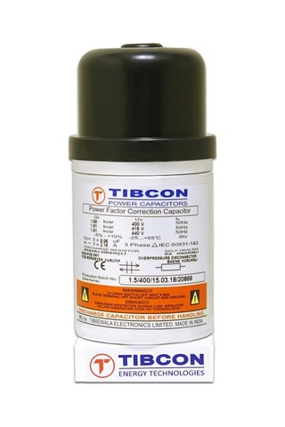 TİBCON 1,5Kvar 400V Trifaze Silindir Tip Kondansatör TİBCON 1,5Kvar 400V Trifaze Silindir Tip Kondansatör