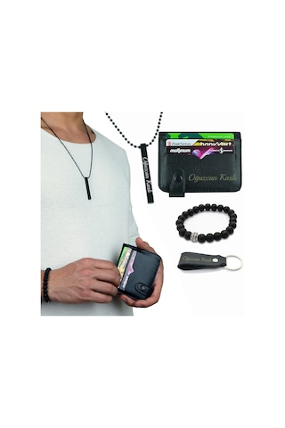 Erkek Kartlık Cüzdan Isme Kişiye Özel. Kolye Bileklik Ve Anahtar