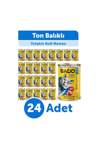 Bado Yetişkin Yaş Kedi Maması Ton Balıklı 400gr 24'lü