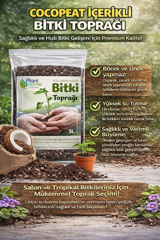 5l Bitki Toprağı Cocpeat, Torf Ve Perlit Karışımlı Böcek Yapmayan Özel Karışım