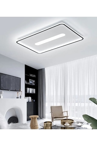 Antrasit 60x40 cm Dikdörtgen 3000K Sarı Işık Led Tavan Lambası