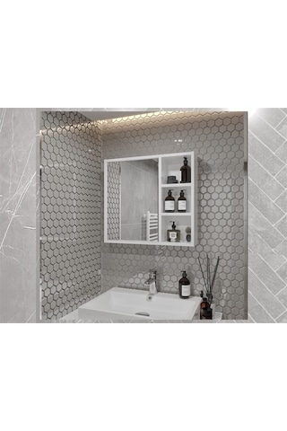 Banyo Tuvalet Aynalı Dolap 65' Çok Renkli