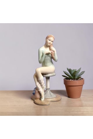 Dekoratif Balerin Biblo Wise Veronese Zarif Dans Figürü Porselen Obje 18 Cm .