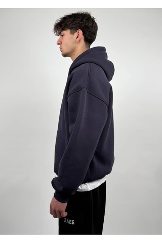 Zaee Basic Oversize Hoodie Gece Mavi