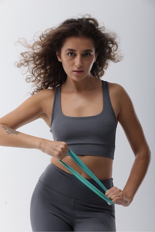 Micro Polyester Gri Toparlayıcı Sporcu Bra Gri