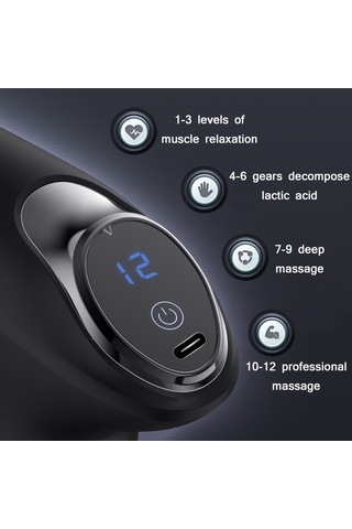 Sones Ps818 Değişken Hızlı Titreşimli Mini Kas Fasyası Rahatlatıcı Masaj Aleti, Özellikler: 12 Vites Kırmızı Çok Renkli