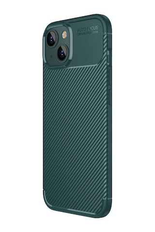 Apple iPhone Uyumlu 15 Kılıf Auto Focus Karbon Kapak - Yeşil Çok Renkli