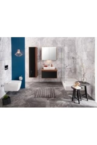 VitrA Metropole Asma Klozet 7672b003-1687 Rim-ex - Gizli Montajlı - 56 Cm - Taharet Borulu - Entegre Musluklu - Taharet Borusu Girişi Sıva Altı Uygula