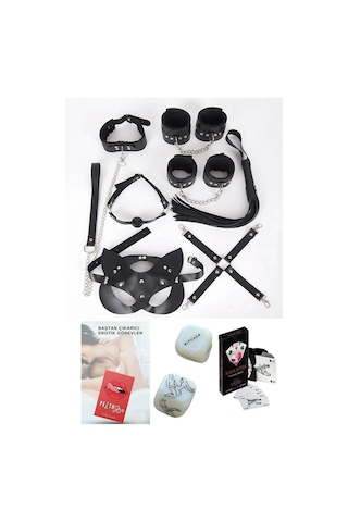 Peitho Fantezi 10'lu Kelepçe Kırbaçlı Seti Siyah