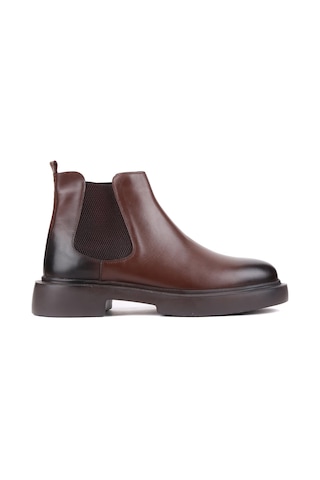 Shoetyle - Kahverengi Deri Erkek Chelsea Bot 250-082-907 Kahverengi